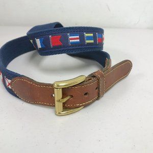 Leather Man Essex leather canvas flag belt 36